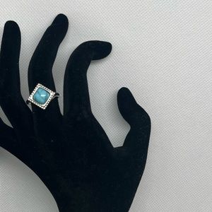 NWT Boho Blue Turquoise Stone & Sliver Stone Ring